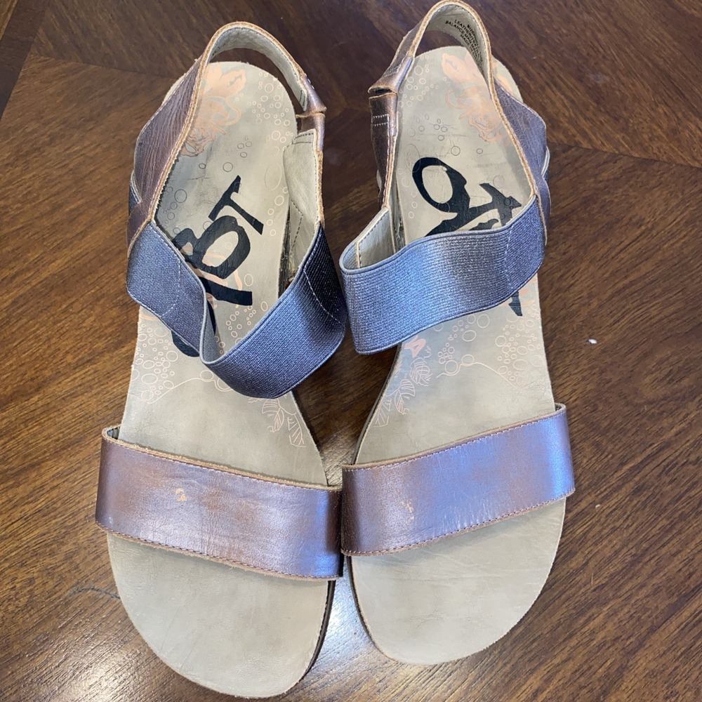 OTBT Sandals Womens 10 M Bushnell Casual Open Toe Wedge Slingback Brown-Neutral - Picture 13 of 13